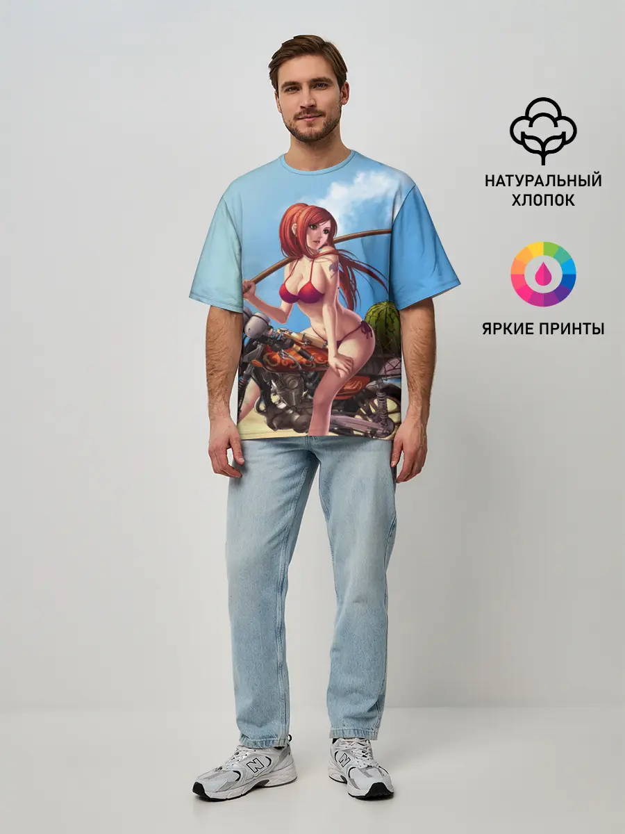 Мужская футболка оверсайз / Манга Хвост Феи