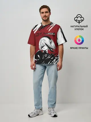 Мужская футболка оверсайз / ЙоРХа | Nier Automata