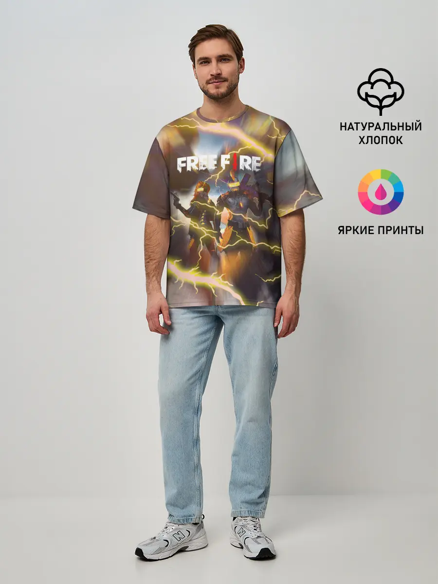 Мужская футболка оверсайз / FREEFIRE | ФРИФАЕР