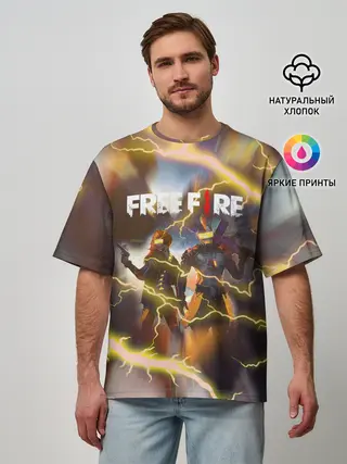 Мужская футболка оверсайз / FREEFIRE | ФРИФАЕР