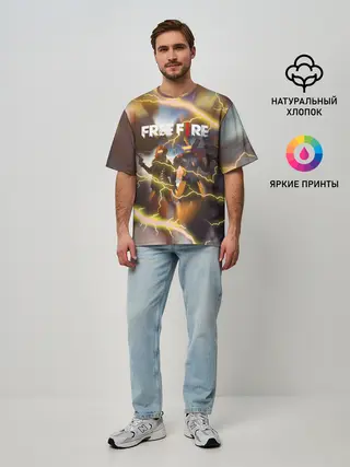 Мужская футболка оверсайз / FREEFIRE | ФРИФАЕР