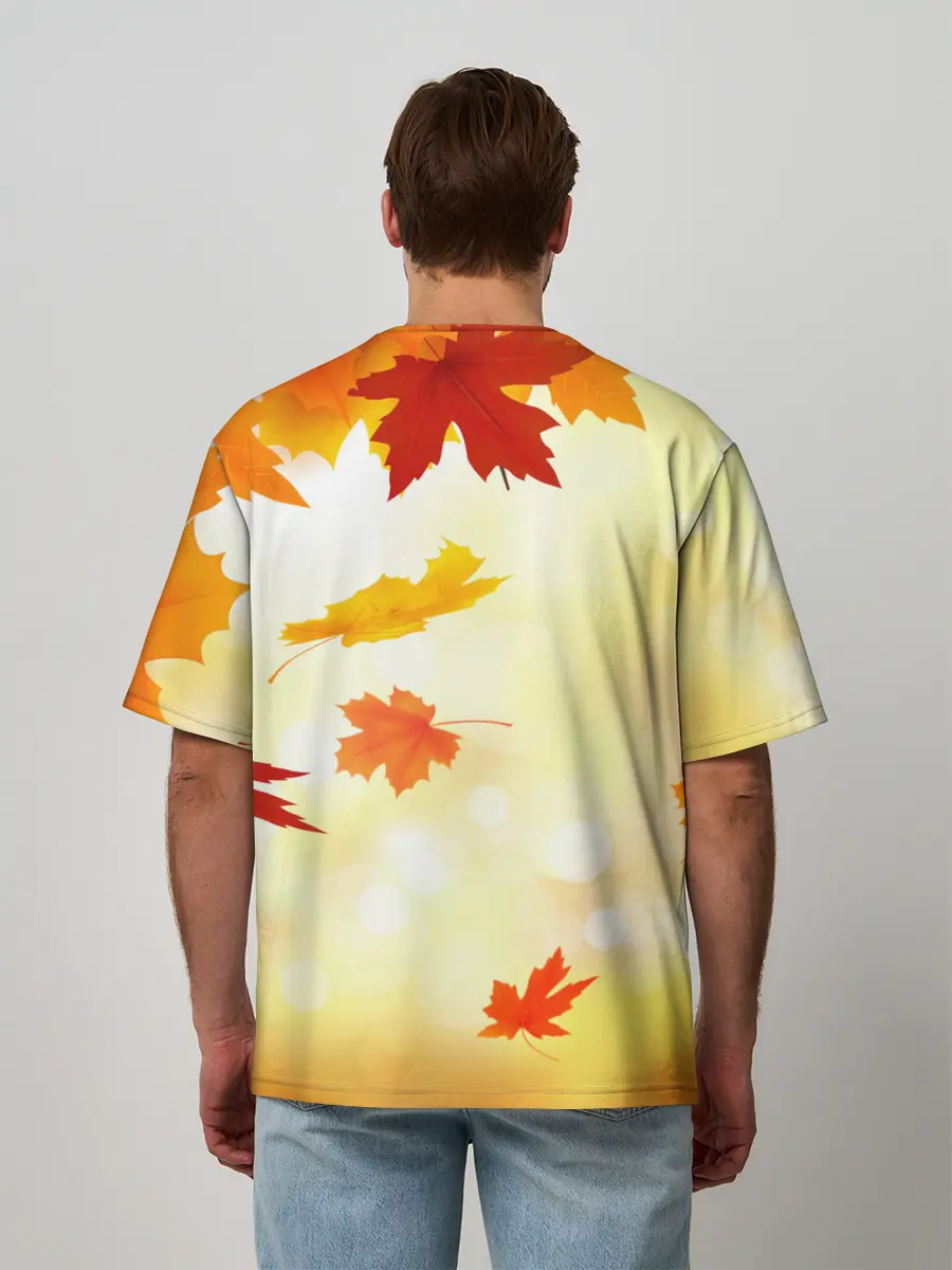 Мужская футболка оверсайз / ПАДАЮЩИЙ КЛЕН | ОСЕННЯЯ