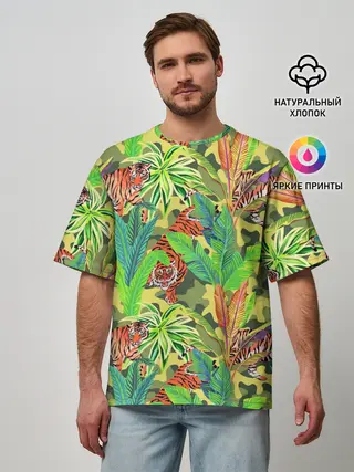 Мужская футболка оверсайз / МИЛИТАРИ