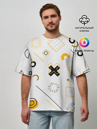 Мужская футболка оверсайз / Геометрический узор