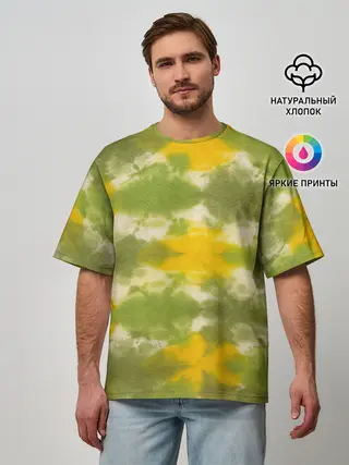 Мужская футболка оверсайз / разводы краски