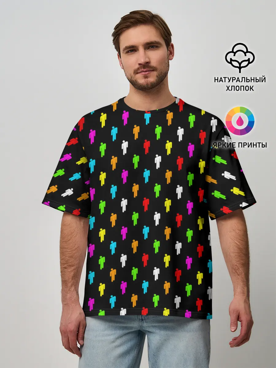 Мужская футболка оверсайз / BILLIE EILISH | ПАТТЕРН