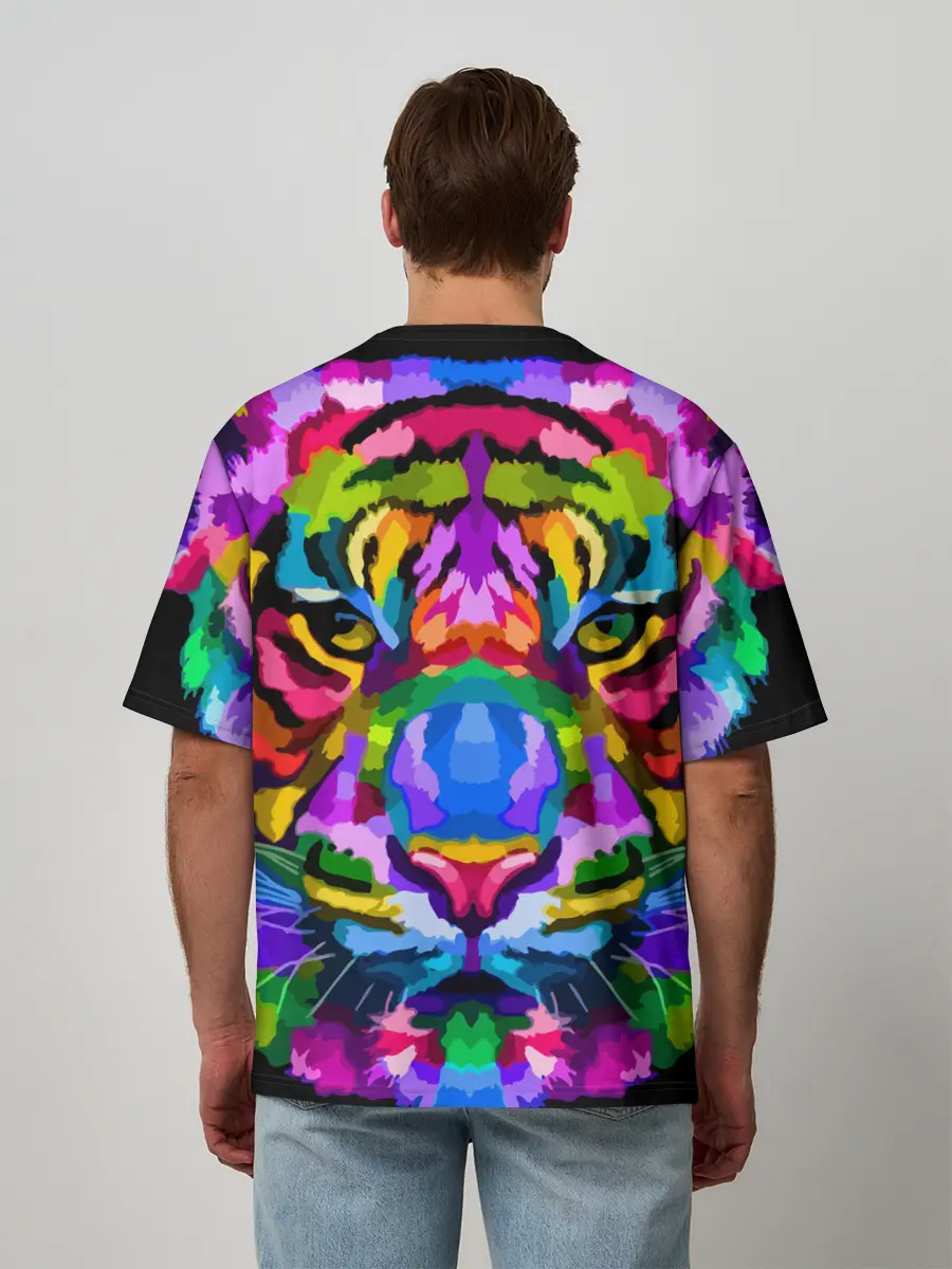 Мужская футболка оверсайз / Neon tiger