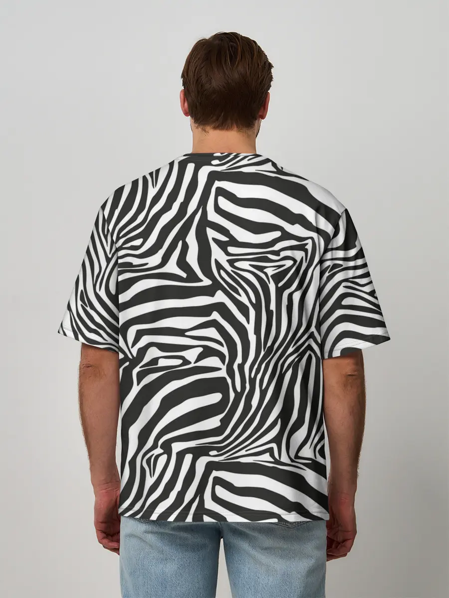 Мужская футболка оверсайз / Полосы зебры
