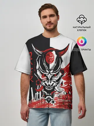 Мужская футболка оверсайз / Самурай Samurai