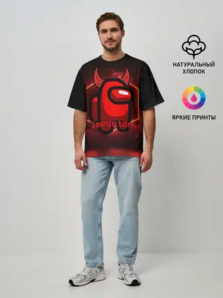 Мужская футболка оверсайз / AMONG US IMPOSTOR