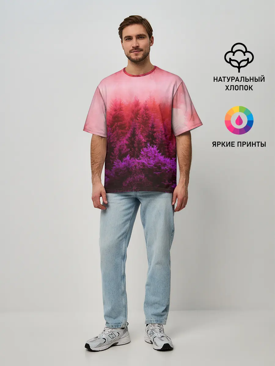Мужская футболка оверсайз / КРАСНАЯ ОСЕНЬ