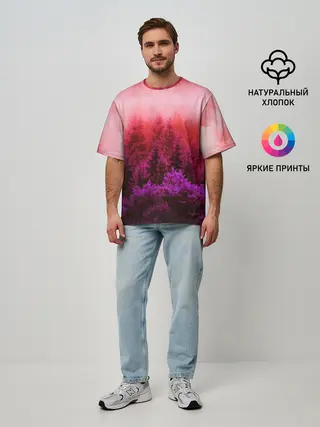 Мужская футболка оверсайз / КРАСНАЯ ОСЕНЬ