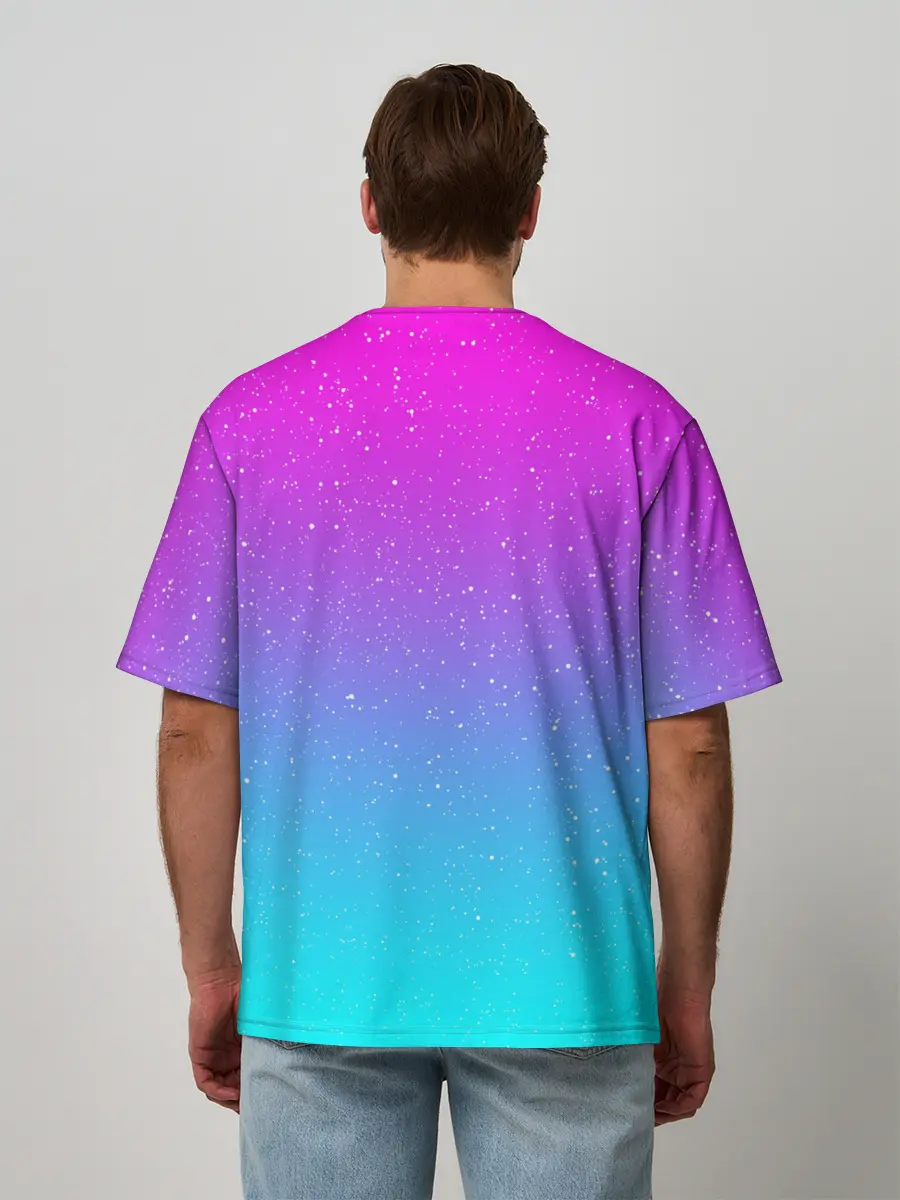 Мужская футболка оверсайз / NEON SPACE