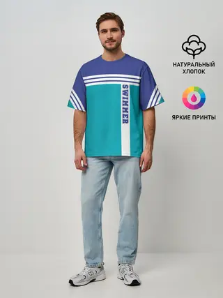 Мужская футболка оверсайз / Swimmer