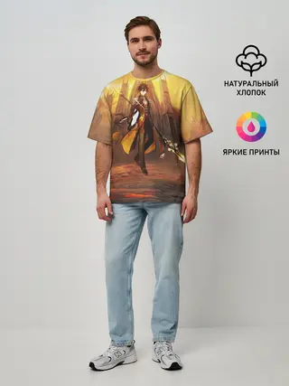 Мужская футболка оверсайз / GENSHIN INPACT, Zhong li