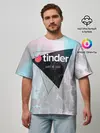 Мужская футболка оверсайз / Тиндер | Tinder Swipe Right