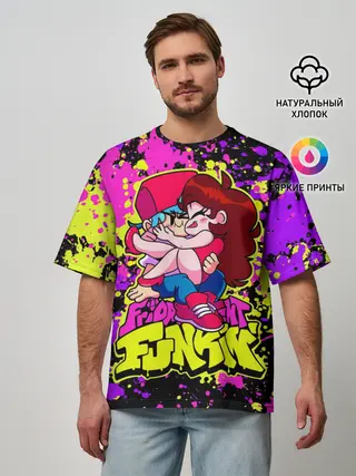 Мужская футболка оверсайз / Парень и Девушка Friday Night