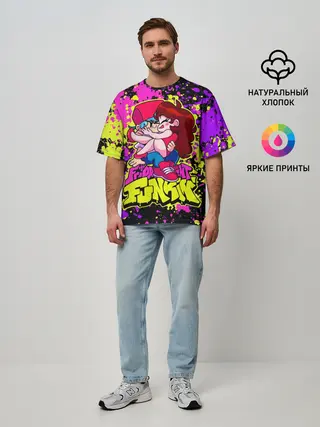 Мужская футболка оверсайз / Парень и Девушка Friday Night