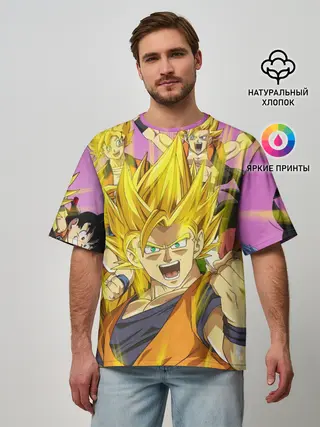 Мужская футболка оверсайз / Все герои Драгонболл