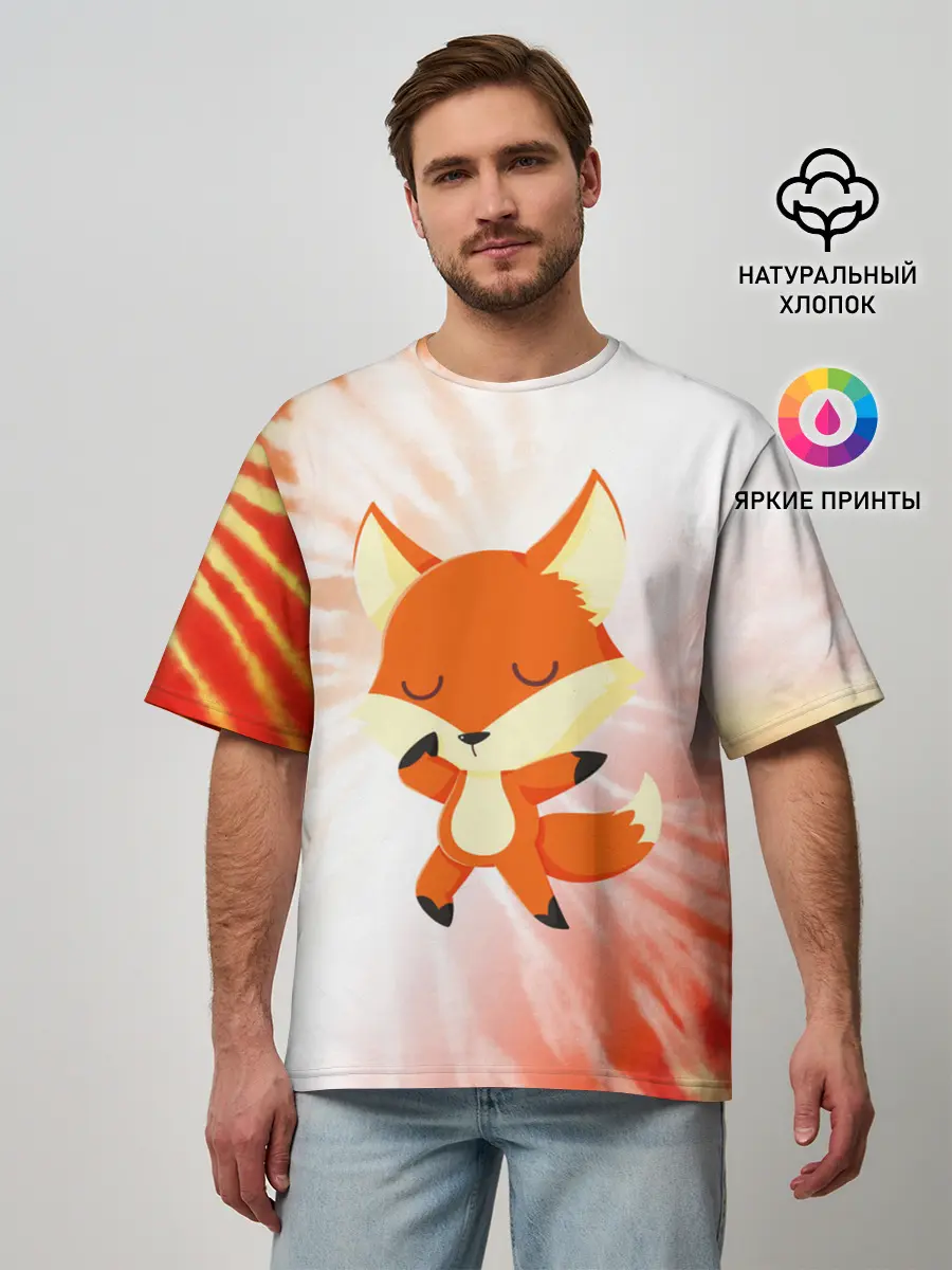 Мужская футболка оверсайз / ЛИСИЧКА / FOXY