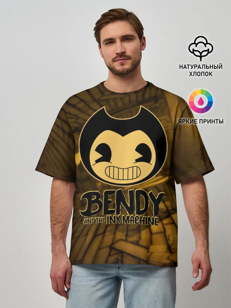 Мужская футболка оверсайз / Bendy and the ink machine