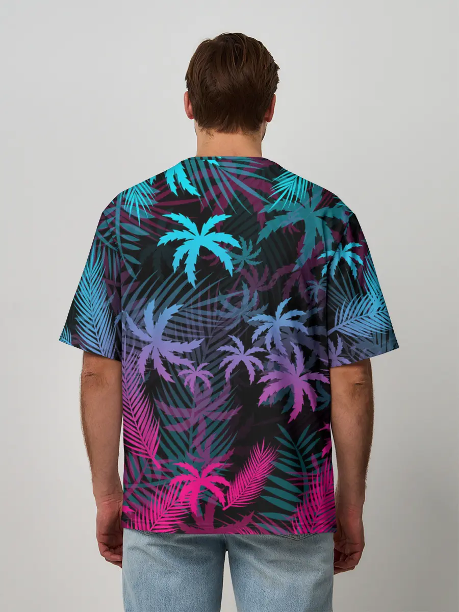 Мужская футболка оверсайз / НЕОНОВЫЕ ПАЛЬМЫ | NEON PALMS