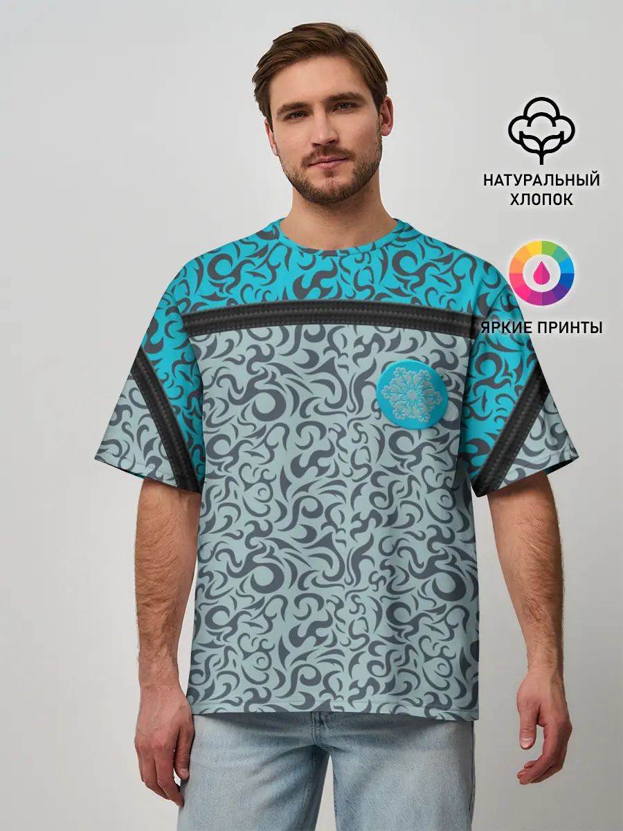 Мужская футболка оверсайз / Снежный вихрь