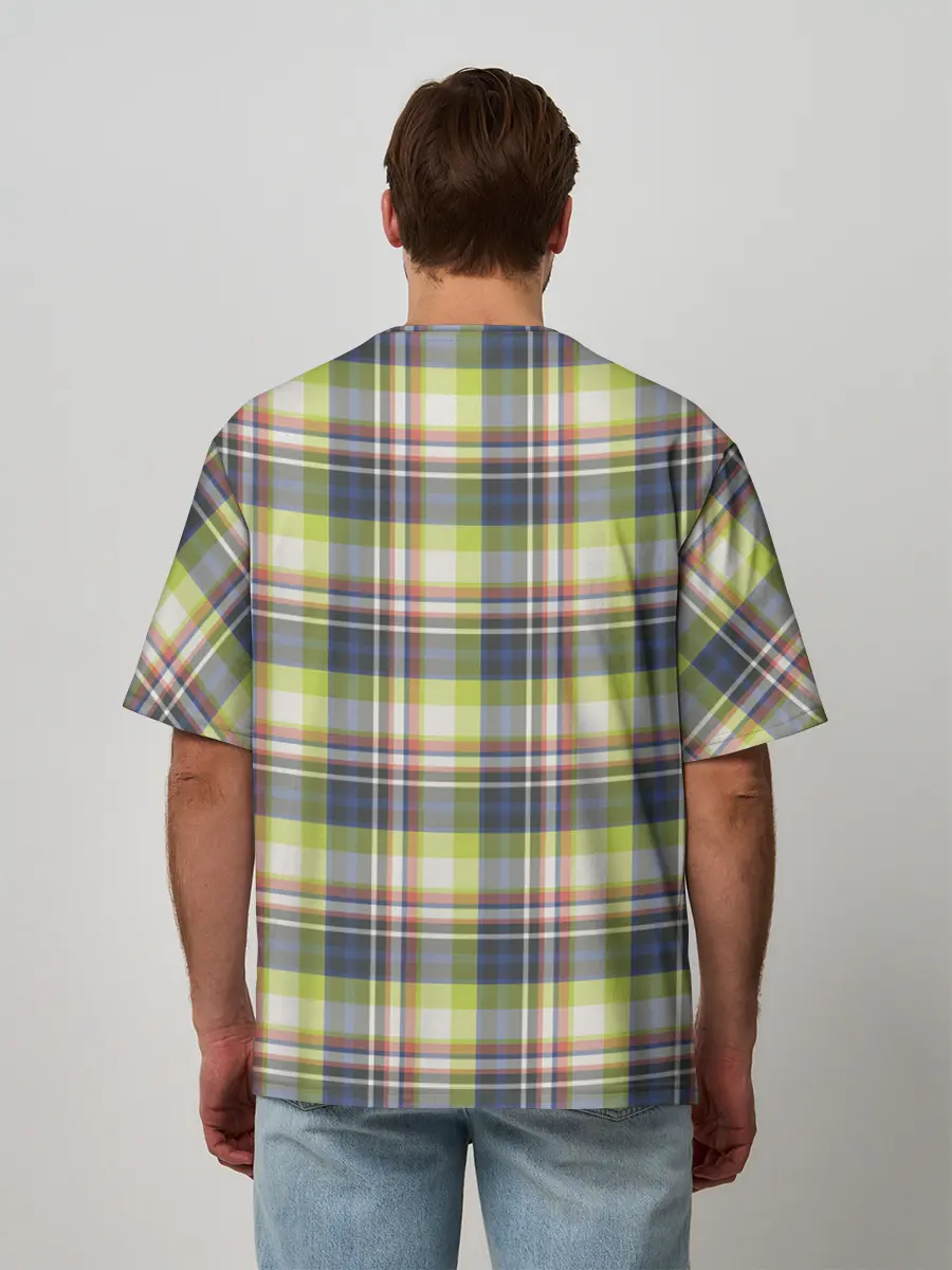 Мужская футболка оверсайз / Текстура в клетку