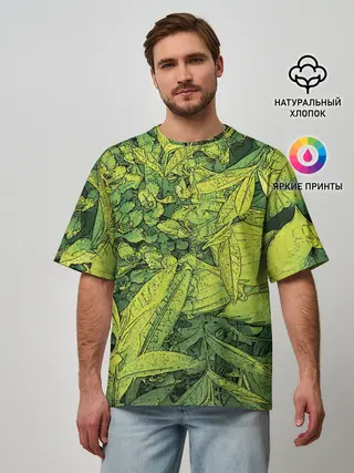 Мужская футболка оверсайз / Растительная жизнь - Хоста