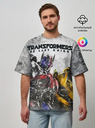 Мужская футболка оверсайз / Оптимус и Бамблби
