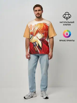 Мужская футболка оверсайз / Химура - Бродяга Кэнсин