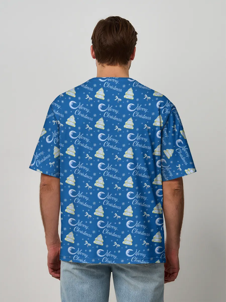 Мужская футболка оверсайз / Merry Christmas