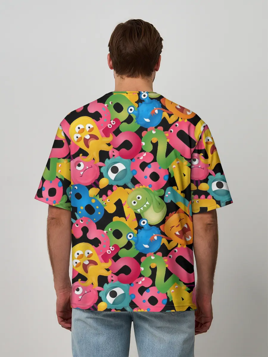 Мужская футболка оверсайз / Monstry с цифрами