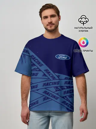Мужская футболка оверсайз / Форд - Racing
