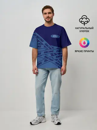 Мужская футболка оверсайз / Форд - Racing