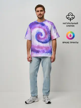Мужская футболка оверсайз / TIE-DYE PURPLE