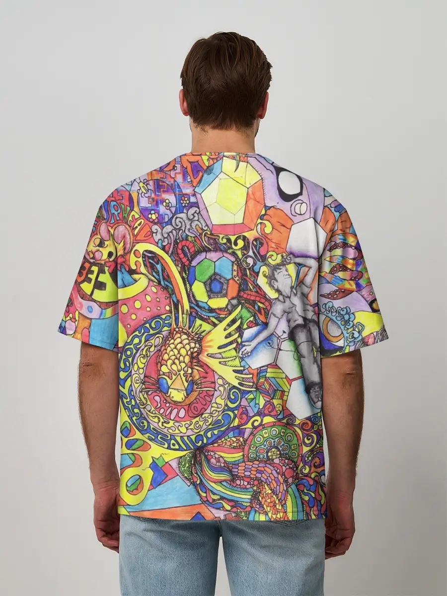 Мужская футболка оверсайз / ПСИХОДЕЛИКА / PSYHODELICA