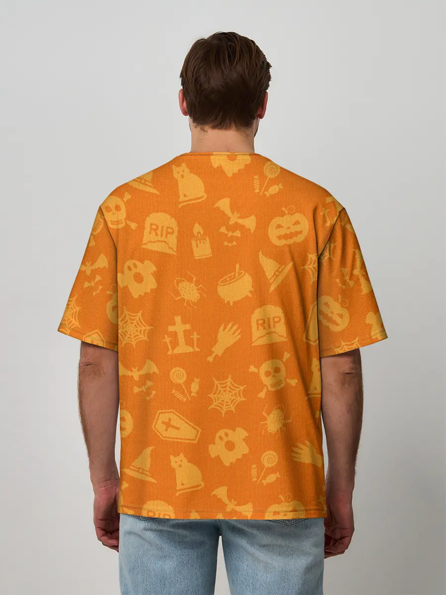 Мужская футболка оверсайз / ТЕПЛЫЙ ХЕЛЛОУИН