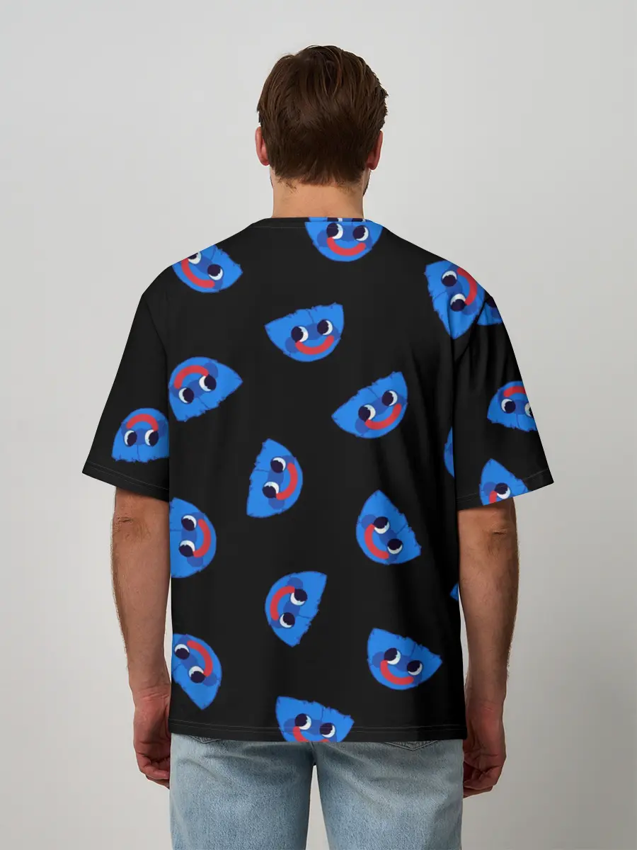 Мужская футболка оверсайз / Poppy Playtime - Huggy Wuggy