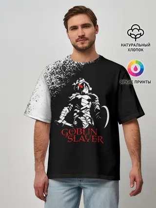 Мужская футболка оверсайз / Убийца Гоблинов черно-белый