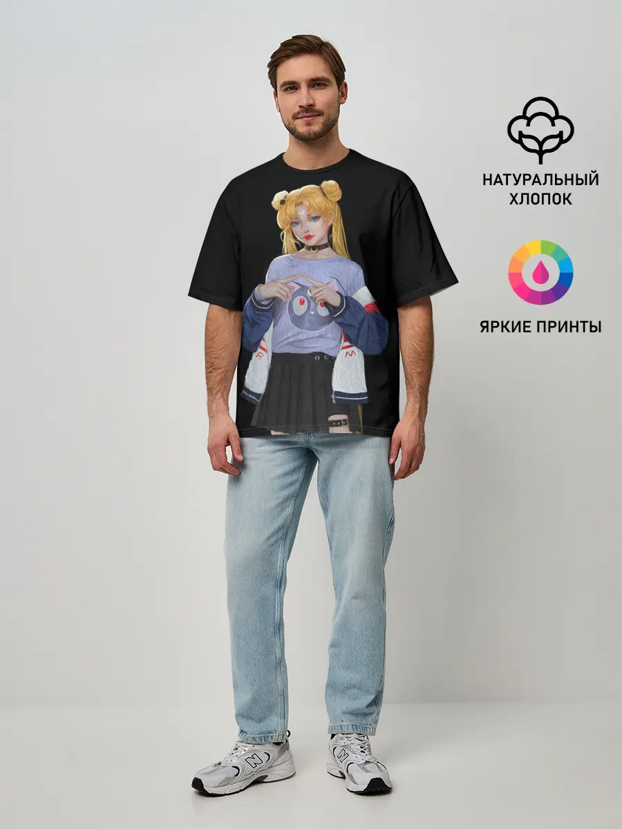 Мужская футболка оверсайз / СЕЙЛОР МУН