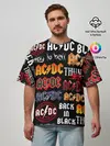 Мужская футболка оверсайз / AC DC LOGOBOMBING