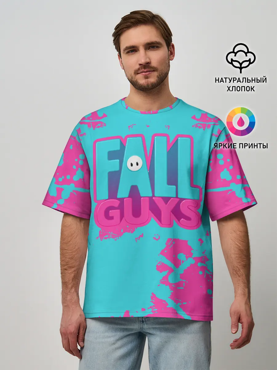 Мужская футболка оверсайз / Fall Guys: Ultimate Knockout