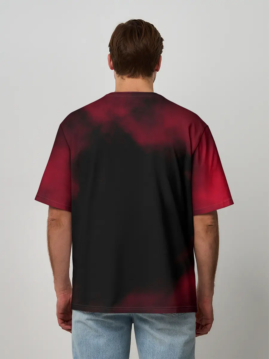 Мужская футболка оверсайз / Черные быки демонические глаза