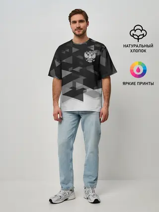 Мужская футболка оверсайз / Герб РФ