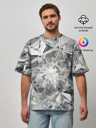 Мужская футболка оверсайз / Бриллиантовый блеск