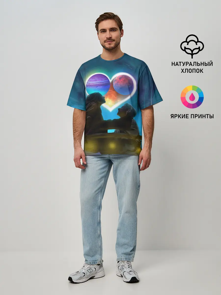 Мужская футболка оверсайз / Ваня Дмитриенко Венера-Юпитер