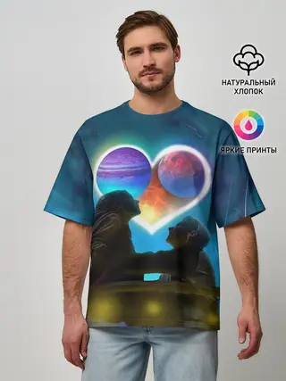 Мужская футболка оверсайз / Ваня Дмитриенко Венера-Юпитер