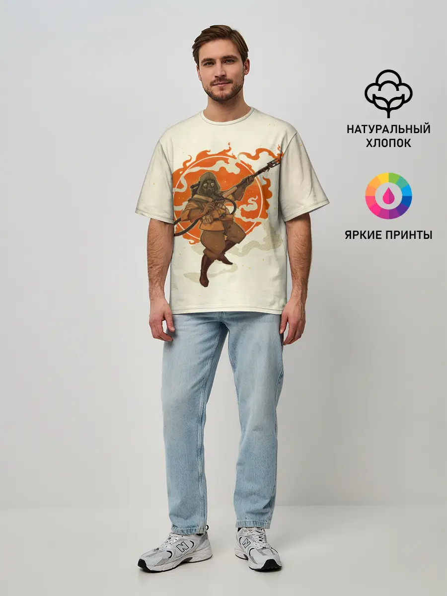 Мужская футболка оверсайз / Pyro style