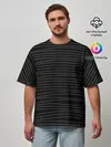 Мужская футболка оверсайз / Линии текстура черный